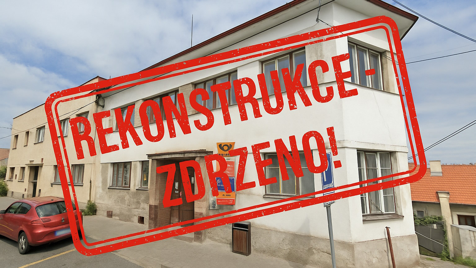 Rekonstrukce budovy pošty v Buštěhradě zdržena